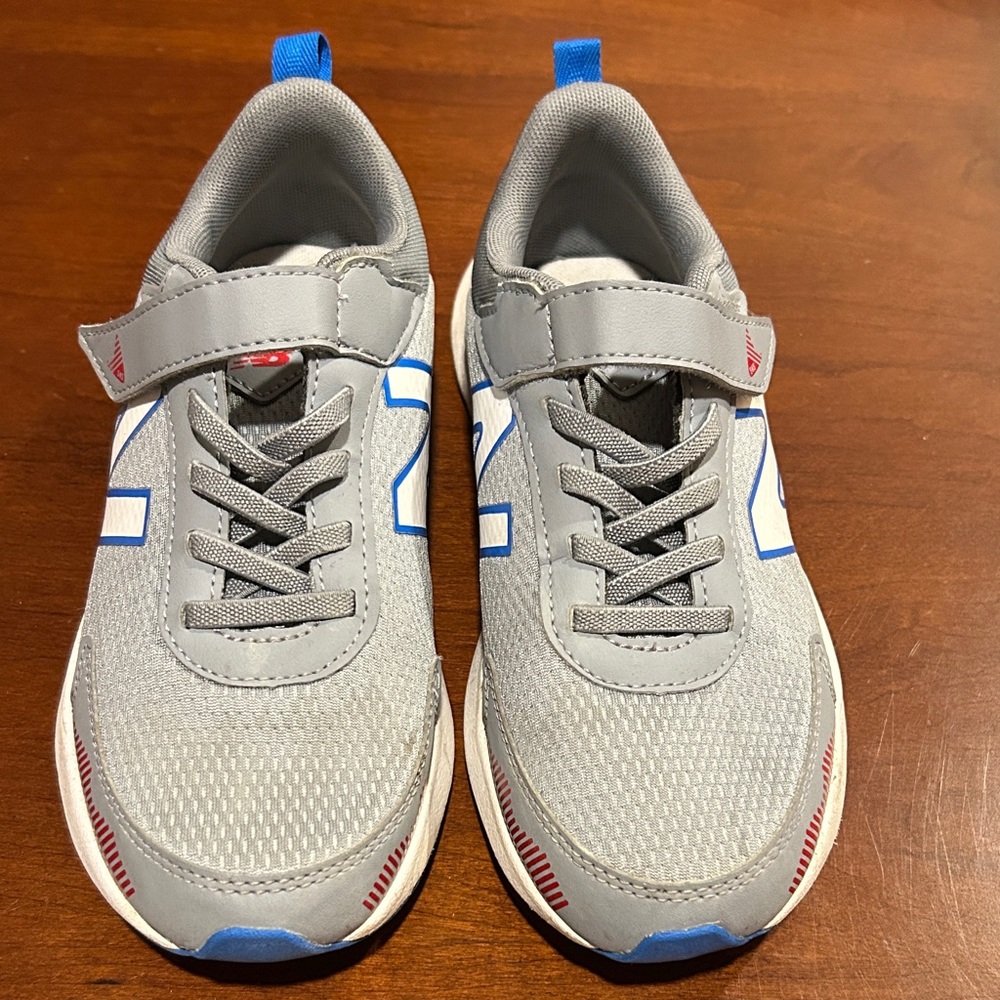 Youth (big kids) Gray and Blue New Balance Athletic Shoes
